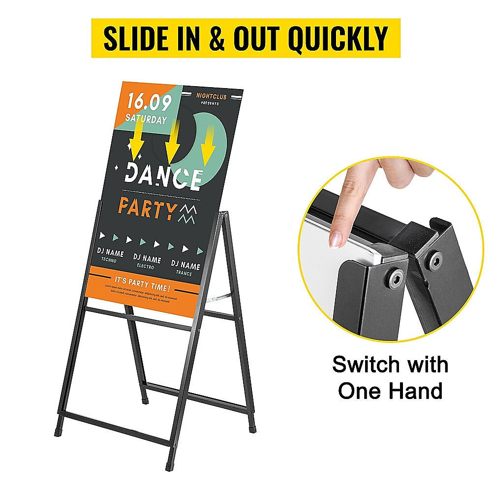 Durable Steel A-Frame Sidewalk Sign with Dual Posters