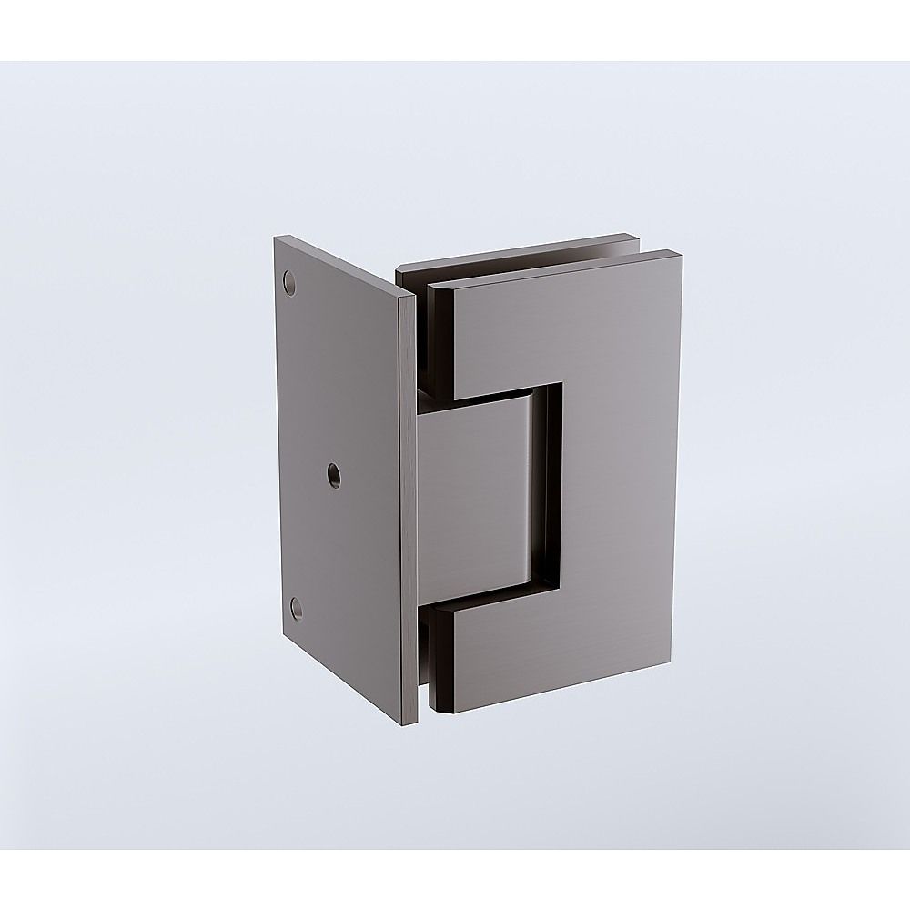 70cm Frameless Swing Bath Screen – Gunmetal Hardware with Brass hinge for Modern Bathrooms