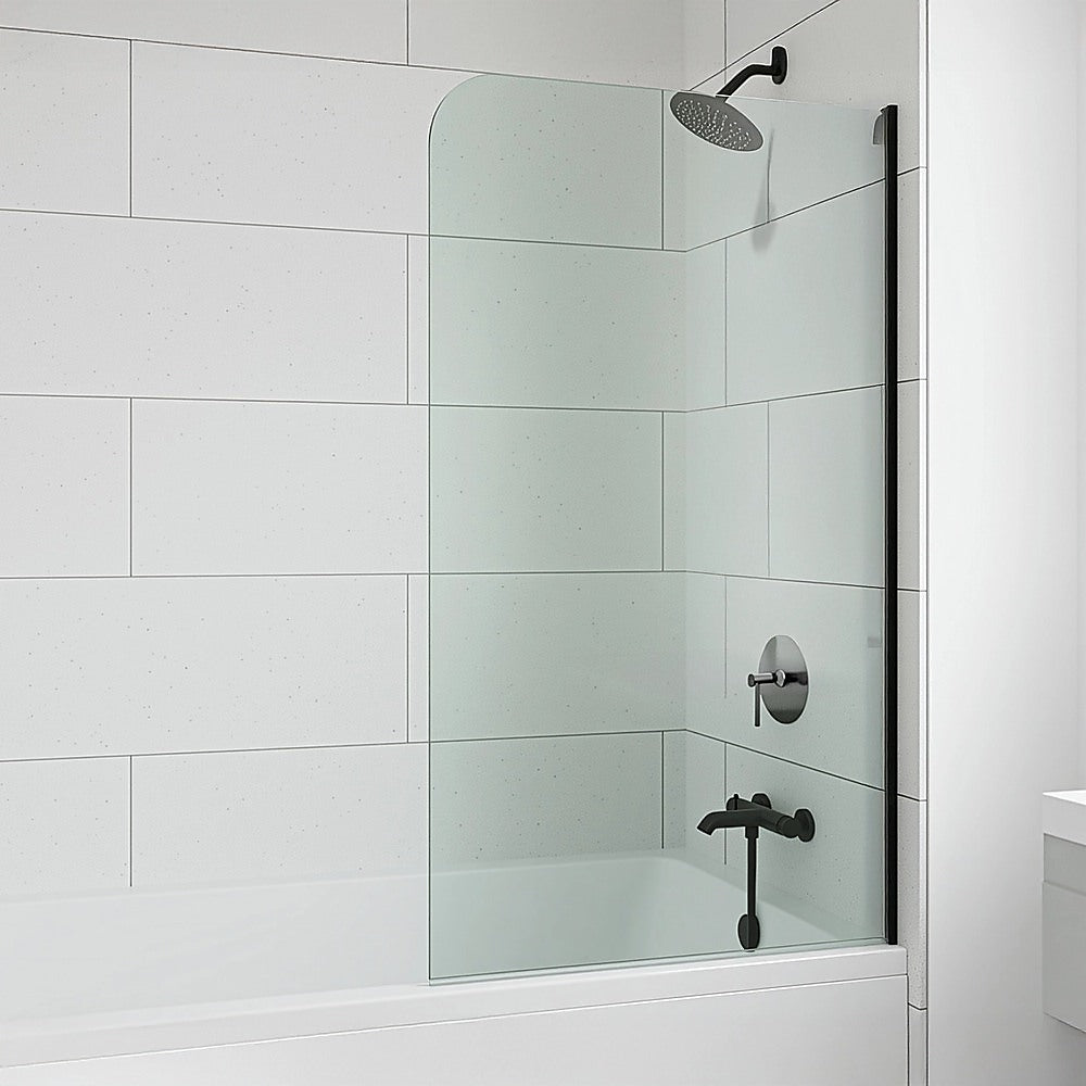 70cm Frameless Glass Bath Screen – Modern Wall Channel in Nickel for Stylish Bathroom Upgrade