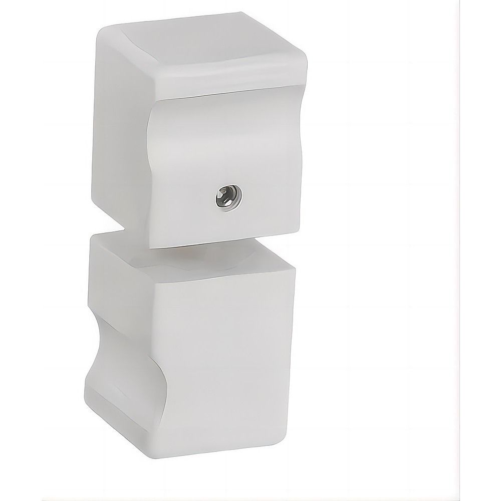 110cm Wall-to-Wall Frameless Shower Screen – White U-Brackets with SS Hinges & Square Knob Handle