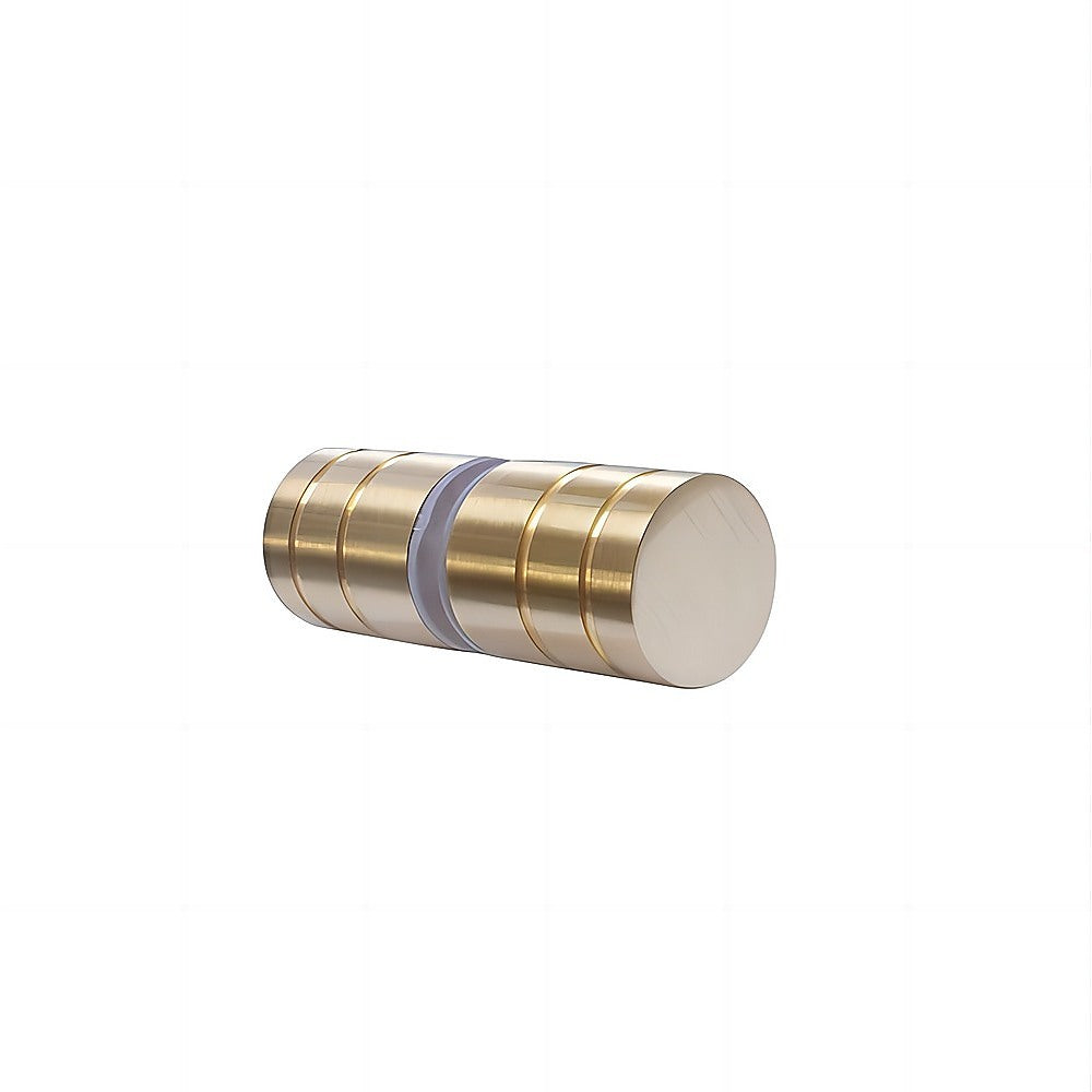 120cm Wall-to-Wall Frameless Shower Screen – Gold U-Brackets and Floor U-Bracket with SS Hinges & Round Knob Handle