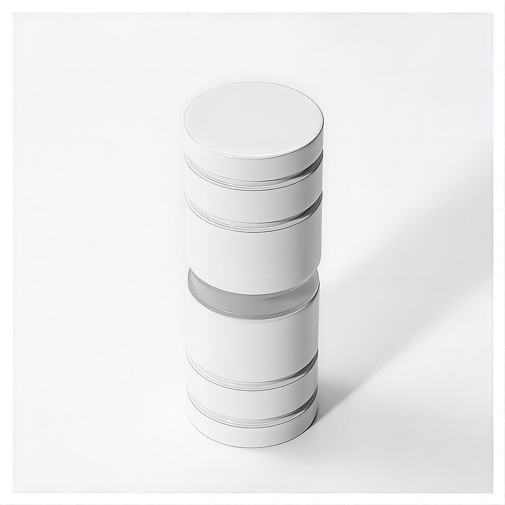 120cm Wall-to-Wall Frameless Shower Screen – White F-Brackets with SS Hinges & Round Knob Handle