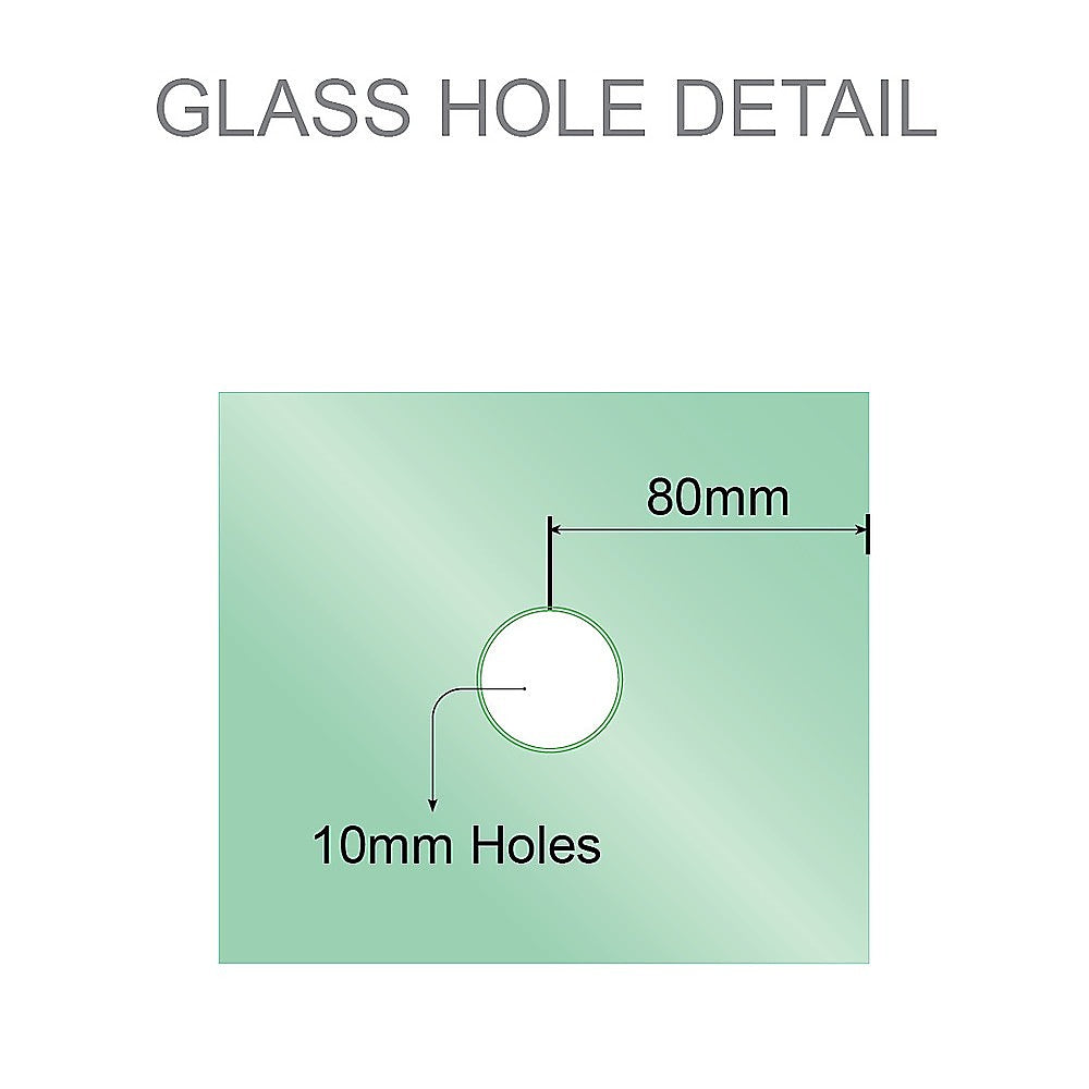 100cm Wall-to-Wall Frameless Shower Screen – Gunmetal Wall & Floor F Bracket with SS Hinges & Square Double Pull Handle