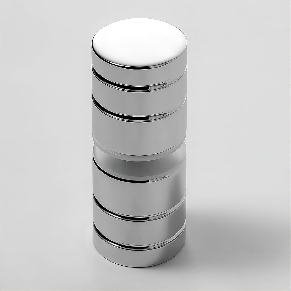 90cm Wall to Wall Frameless Shower Screen with Chrome Wall & Floor U Brackets and Brass Hinges, Round Knob Handle