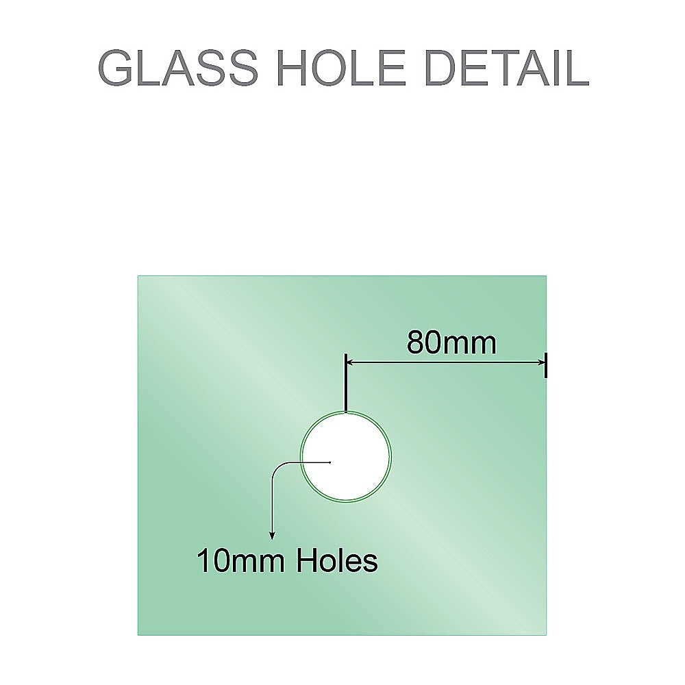 90cm Wall to Wall Frameless Shower Screen – Chrome Wall Channel, Brass Hinges & Round Knob Handle