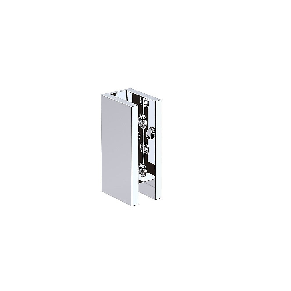 90x70cm Corner Frameless Shower Screen with Chrome Brackets and SS Hinges, Square Knob Handle