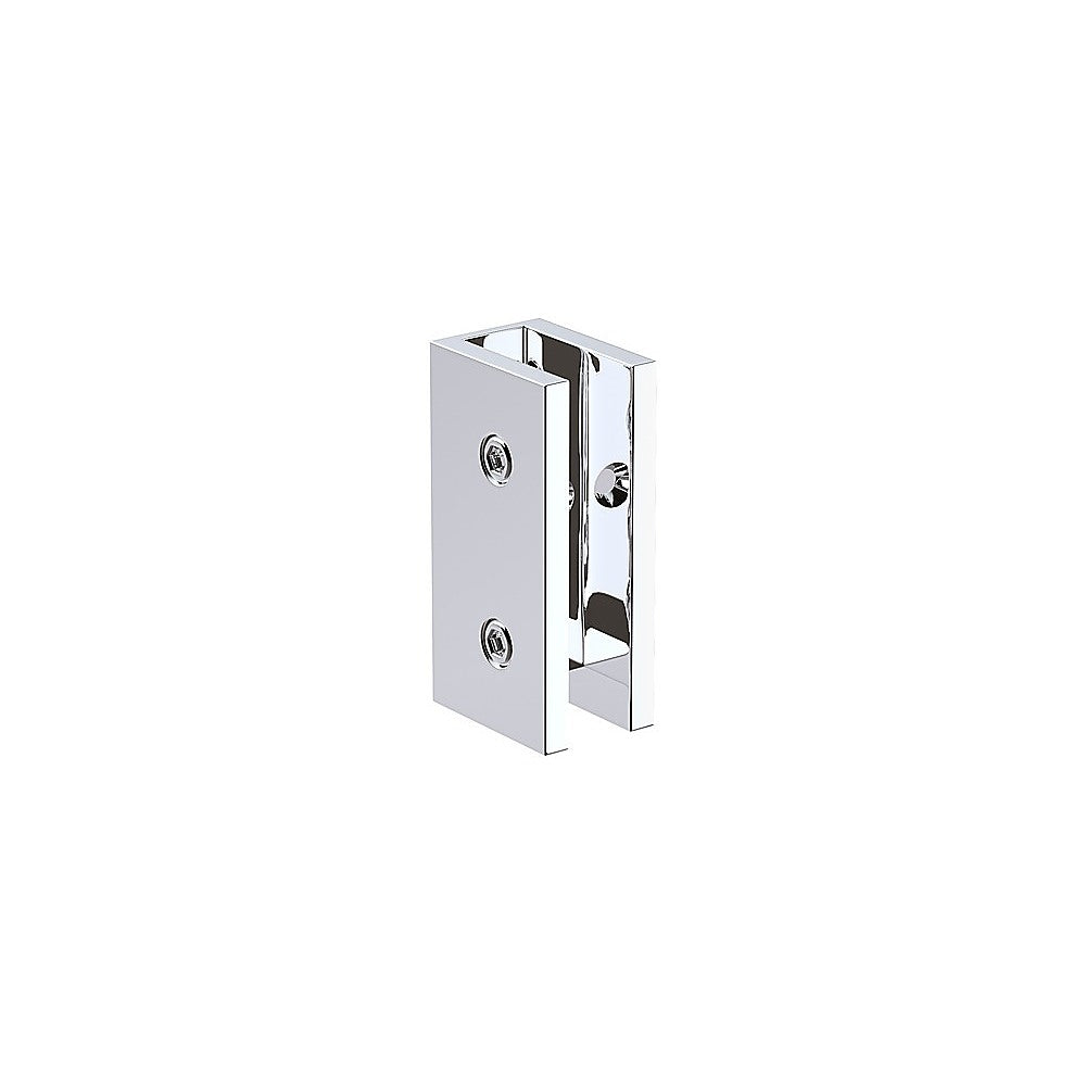 90x70cm Corner Frameless Shower Screen with Chrome Brackets and SS Hinges, Square Knob Handle