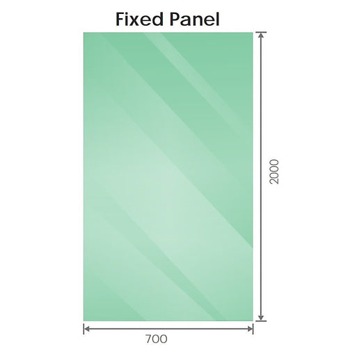 100x70cm Corner Frameless Shower Screen with Gold Wall U-Brackets and SS Hinges, Round Knob Handle