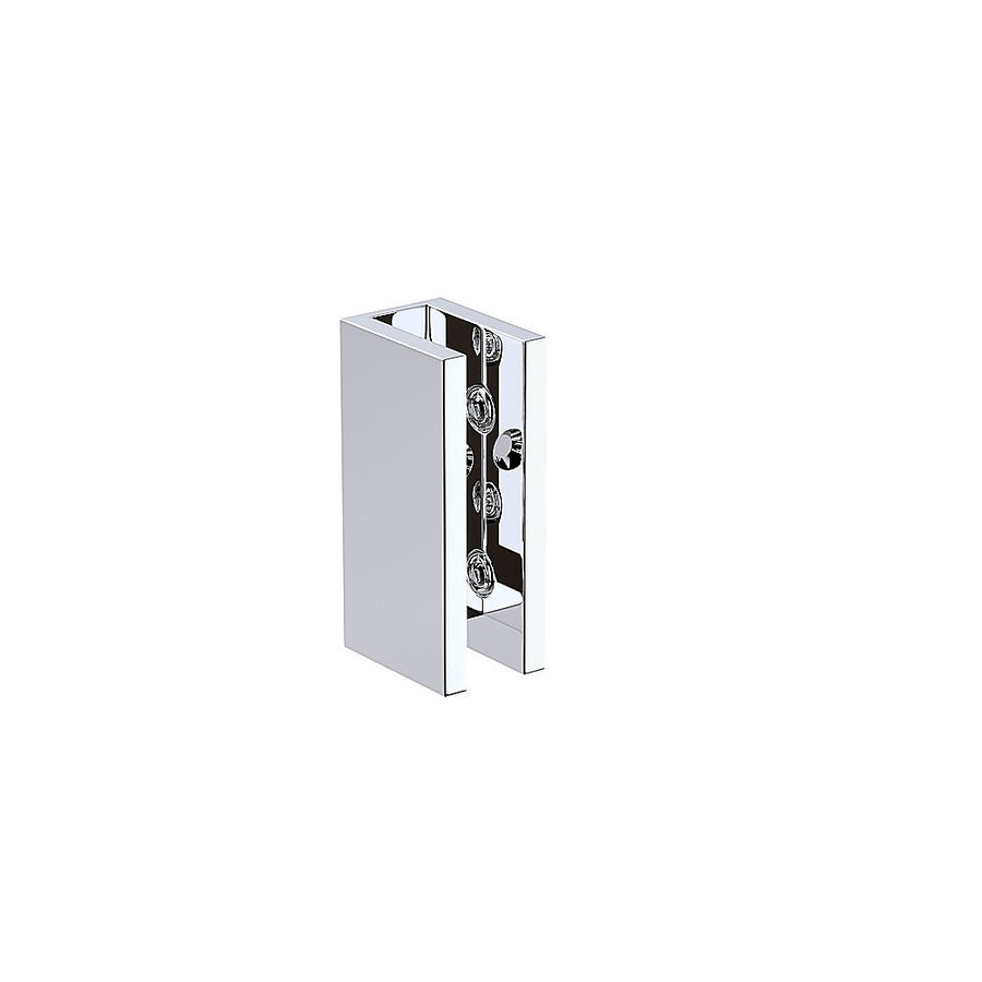 110x80cm Corner Frameless Shower Screen with White Wall U-Brackets and SS Hinges, Square Knob Handle
