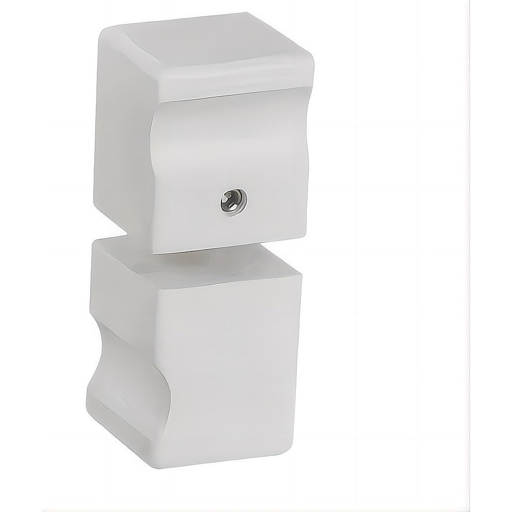 100x100cm White Corner Frameless Shower Screen with Wall Channel Brackets, Stainless Steel Hinges & Square Knob Handle
