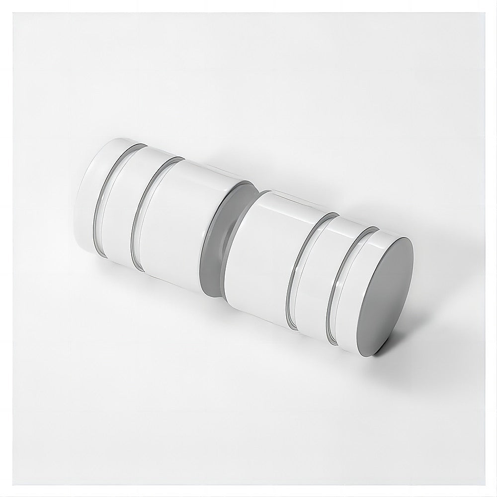 100x90cm White Corner Frameless Shower Screen with Wall Channel Brackets, Stainless Steel Hinges & Round Knob Handle