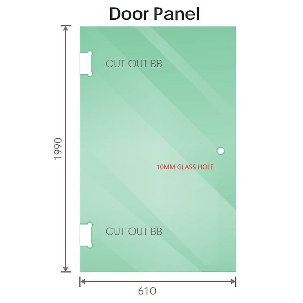 90x100cm Double Door Corner Shower Screen – Wall Channels with SS Hinges in Gold, Round Handle