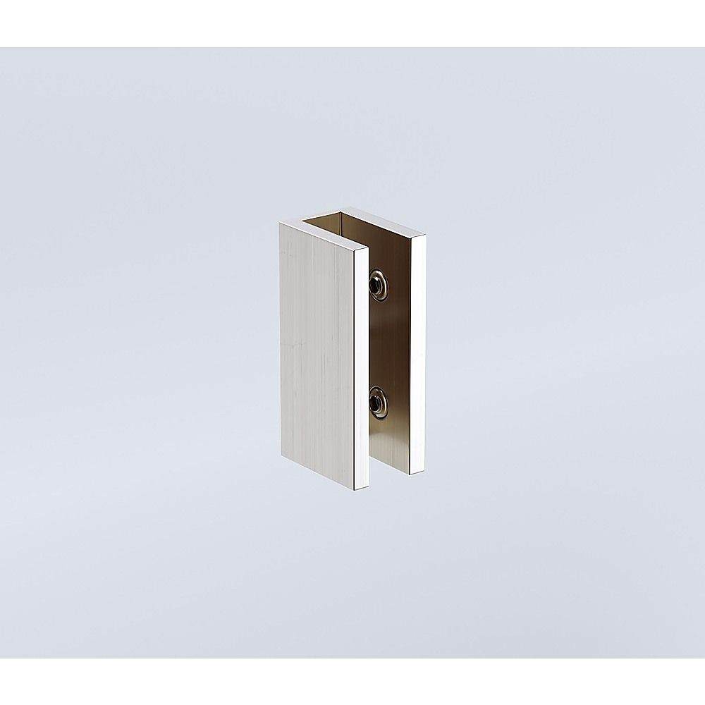 90x110cm Double Door Corner Shower Screen with Nickel Brackets and Brass Hinges, Square double pull Handle
