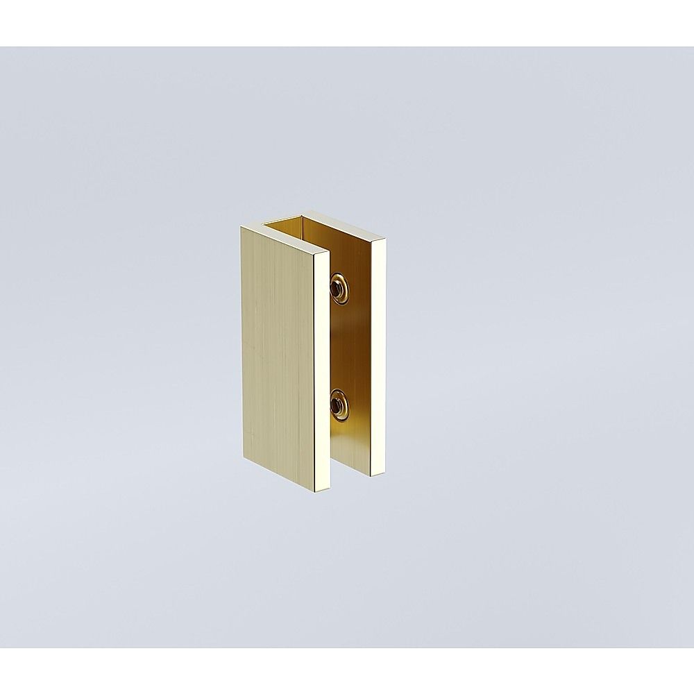 100x120cm Double Door Corner Shower Screen – Gold U-Brackets, Brass Hinges & Square Double Pull Handle