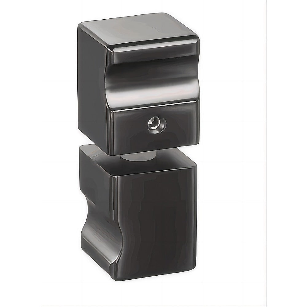 90cm Frameless Diamond Shower Screen – Gunmetal F-Brackets with SS Hinges & Square Knob Handle