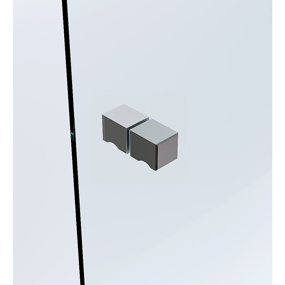 90cm Frameless Diamond Shower Screen – Gunmetal F-Brackets with SS Hinges & Square Knob Handle