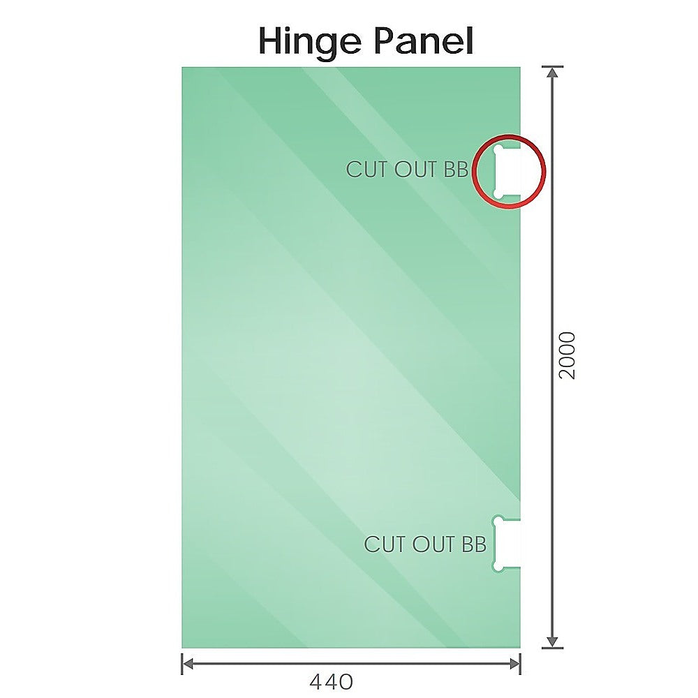 90cm Frameless Diamond Shower Screen with Chrome Brackets and SS Hinges, Square Double Pull Handle