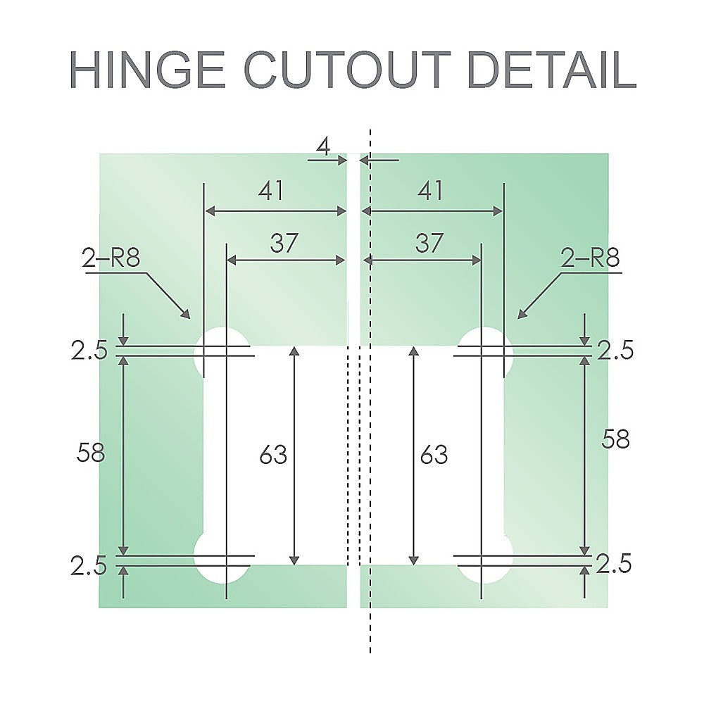 90cm Frameless Diamond Shower Screen – Gunmetal U-Brackets with SS Hinges & Square Double Pull Handle