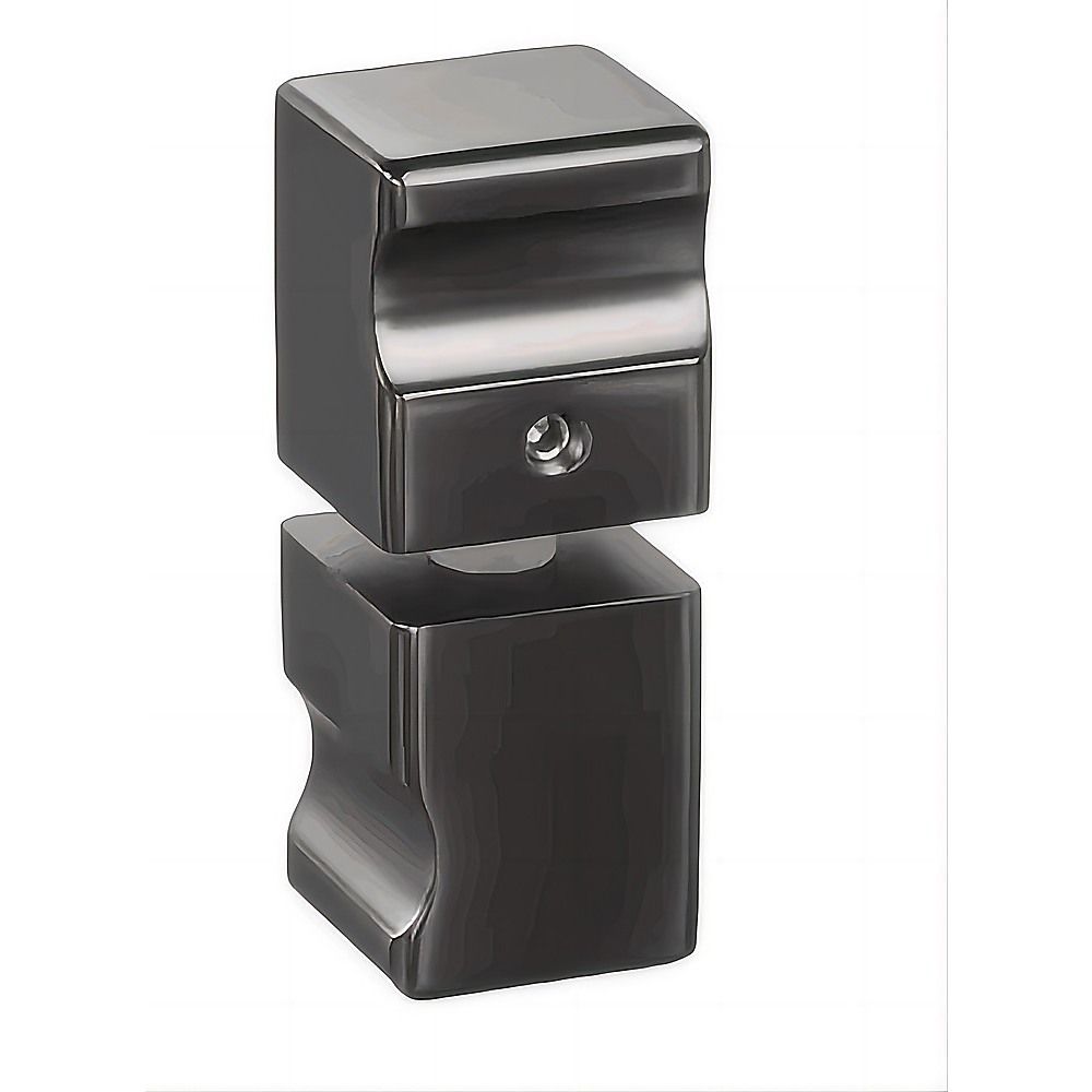 90cm Frameless Diamond Shower Screen – Channels with SS Hinges in Gunmetal, Square Knob Handles