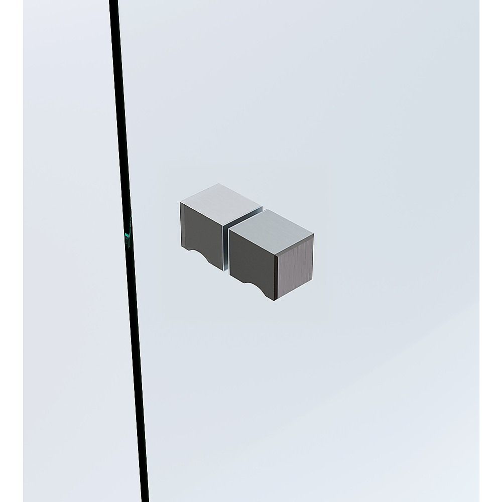 90cm Frameless Diamond Shower Screen – Channels with SS Hinges in Gunmetal, Square Knob Handles