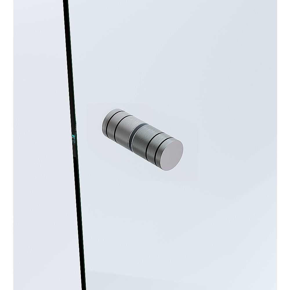 90cm Frameless Diamond Shower Screen – Channels with SS Hinges in Gunmetal, Round Handles