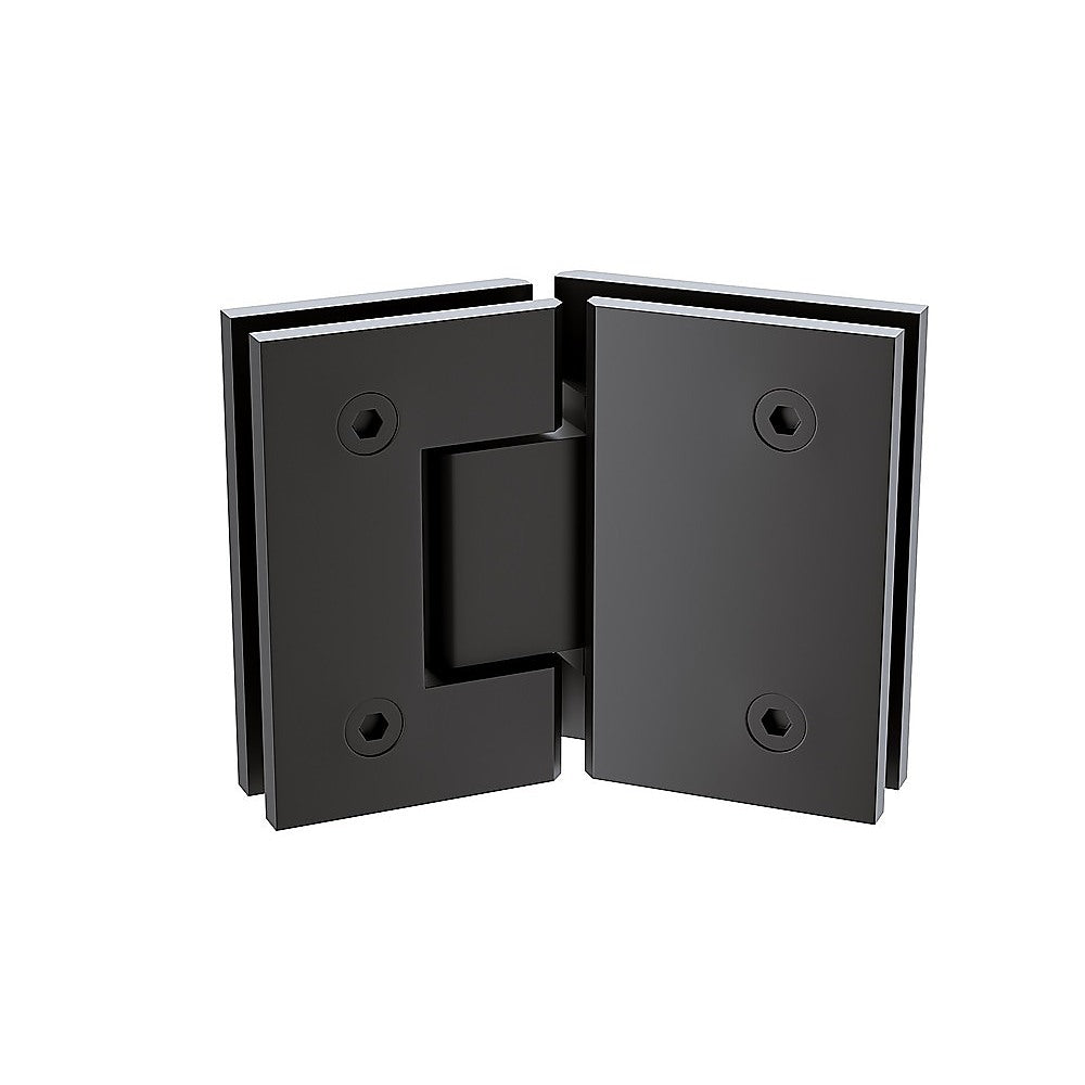 90cm Frameless Diamond Shower Screen with Channels and SS Hinges - Black