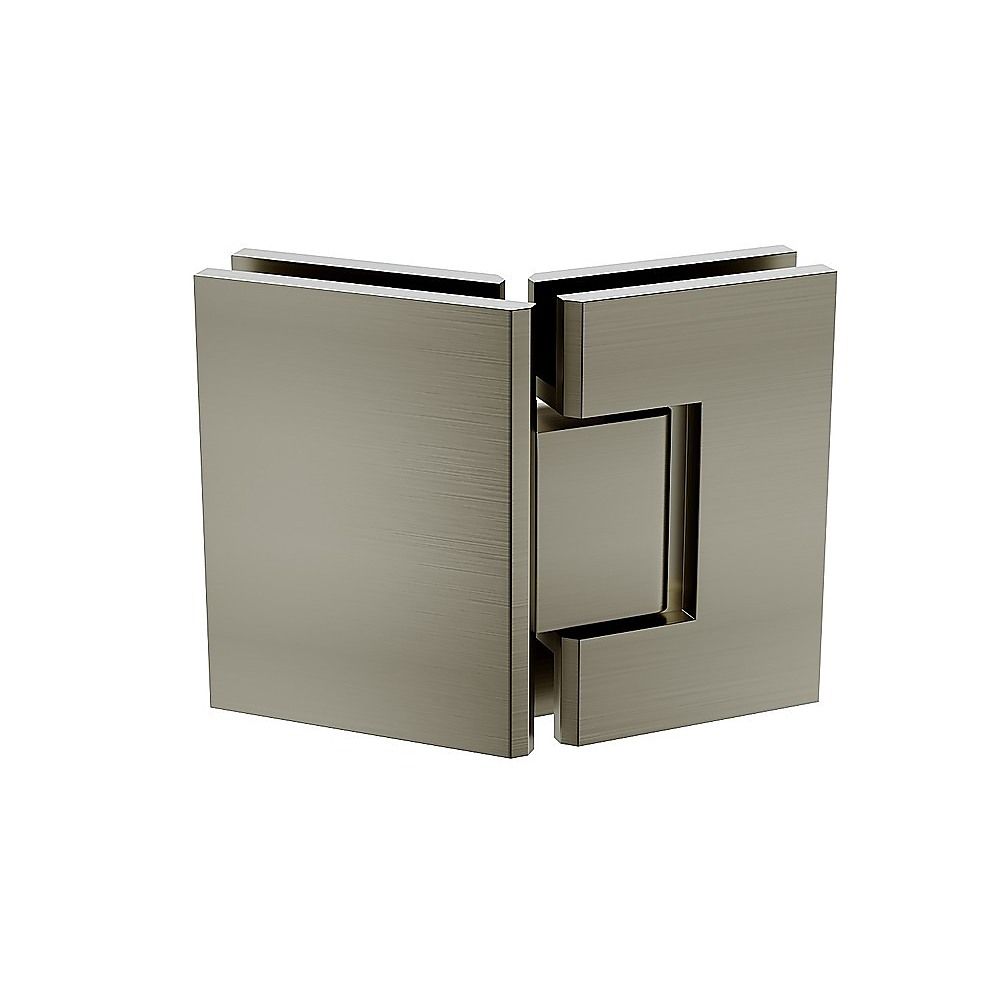 90cm Frameless Diamond Shower Screen – Channels with SS Hinges in Gunmetal, Square Double Pull Handles