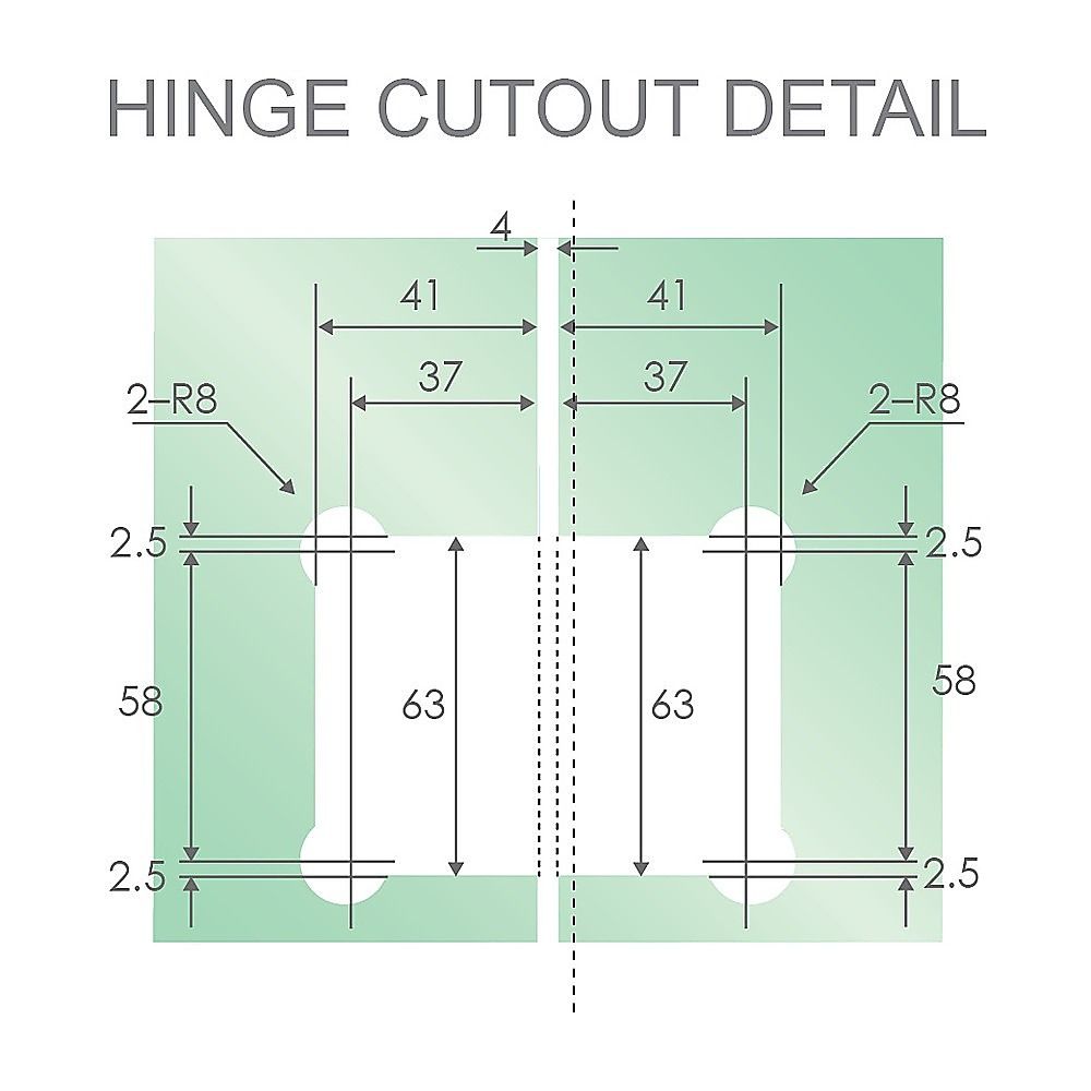 90cm Frameless Diamond Shower Screen – Channels with Brass Hinges in Chrome, Square Knob Handle
