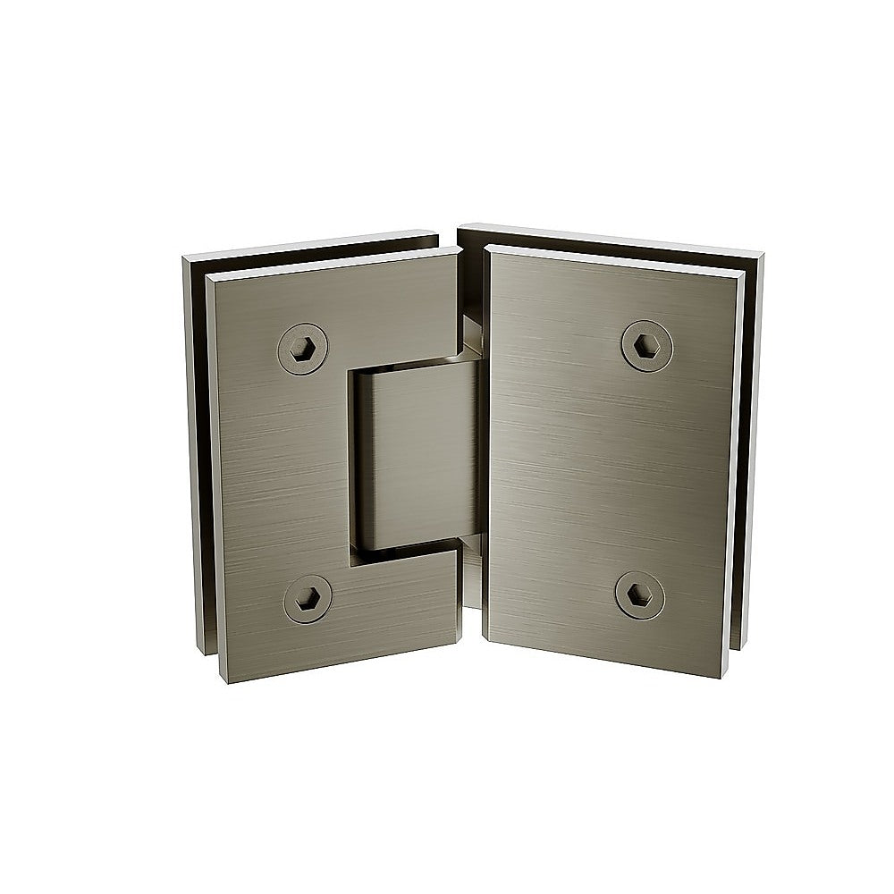 100cm Frameless Diamond Shower Screen with Channels and Brass Hinges - Gunmetal