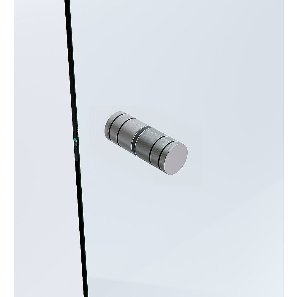 100cm Frameless Diamond Shower Screen with Channels and Brass Hinges - Gunmetal