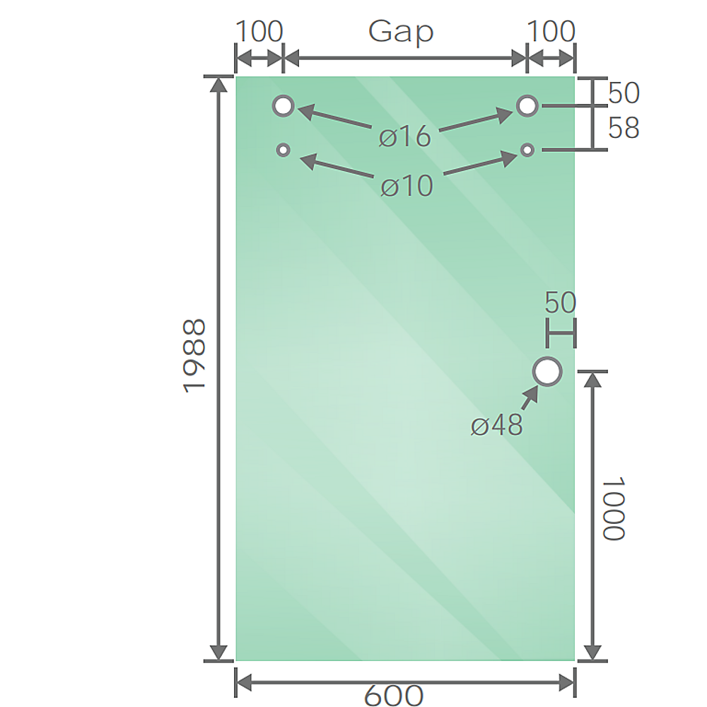 120x80cm Frameless Glass Sliding Corner Shower with Nickel Rail and Hardware