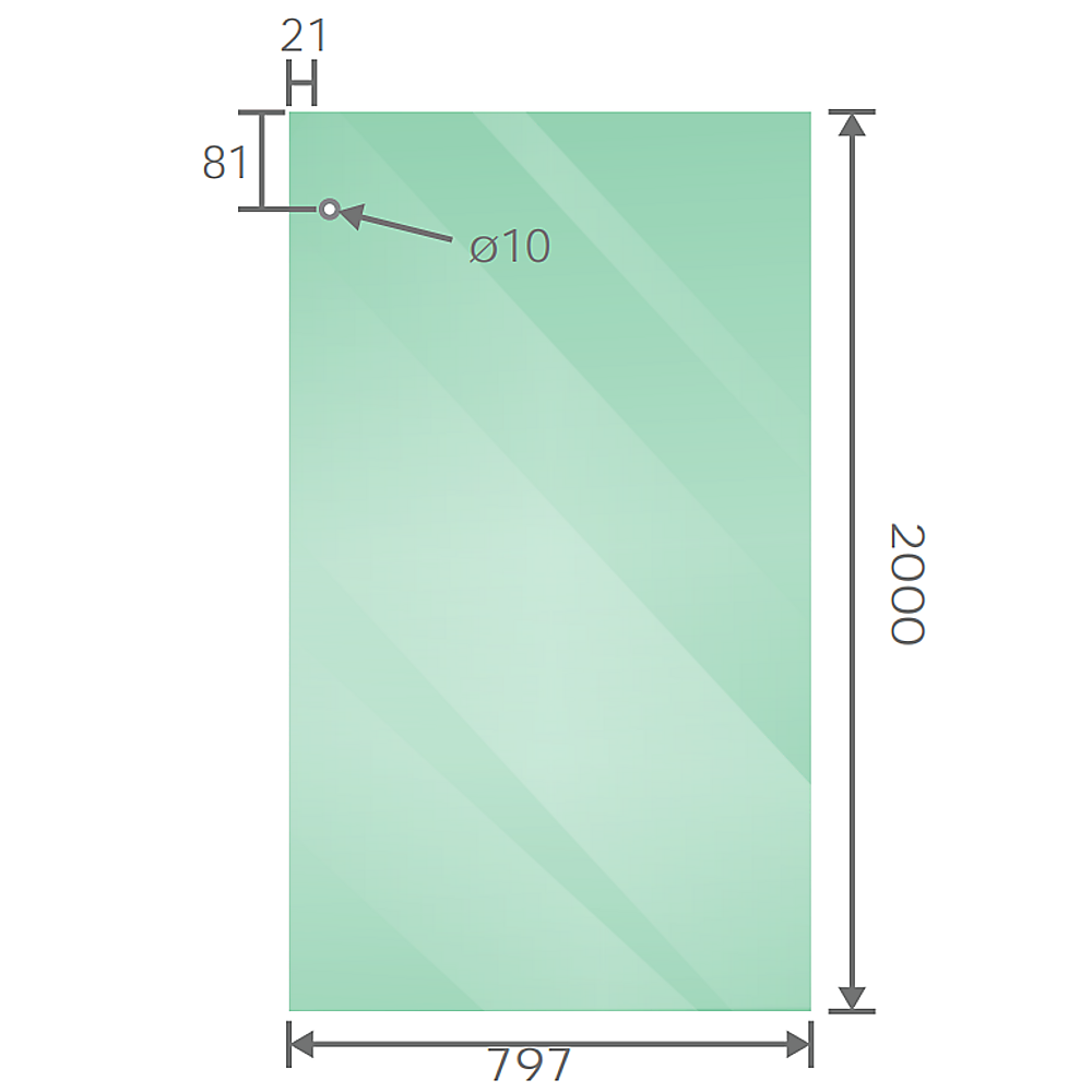 180x80cm Frameless Glass Sliding Corner Shower – With Nickel Rail and Wall channel for Contemporary Bathrooms