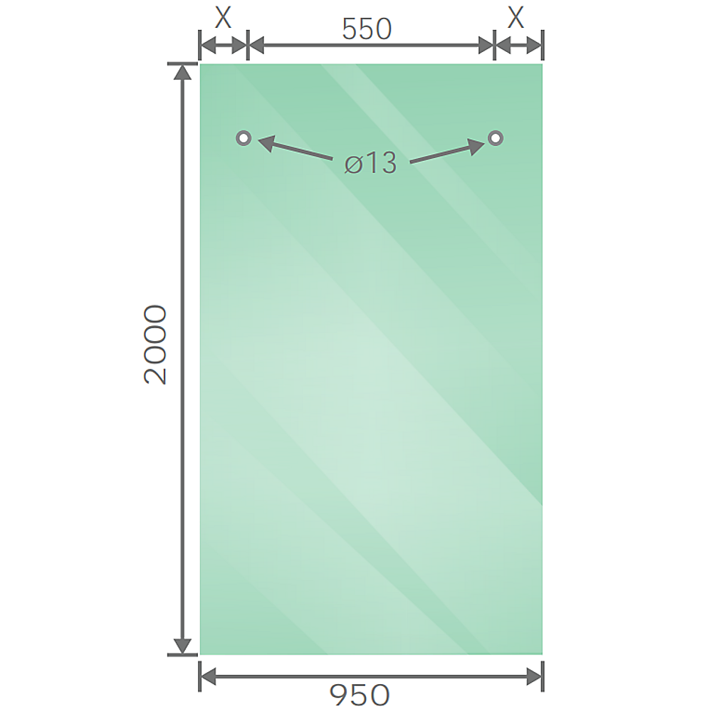180x90cm Frameless Glass Sliding Corner Shower – With Nickel Rail and U-Brackets for Contemporary Bathrooms