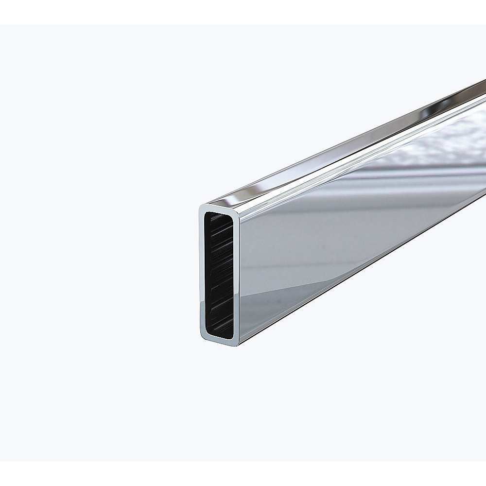 180x90cm Frameless Glass Sliding Corner Shower – With Chrome Rail and U-Brackets for Contemporary Bathrooms
