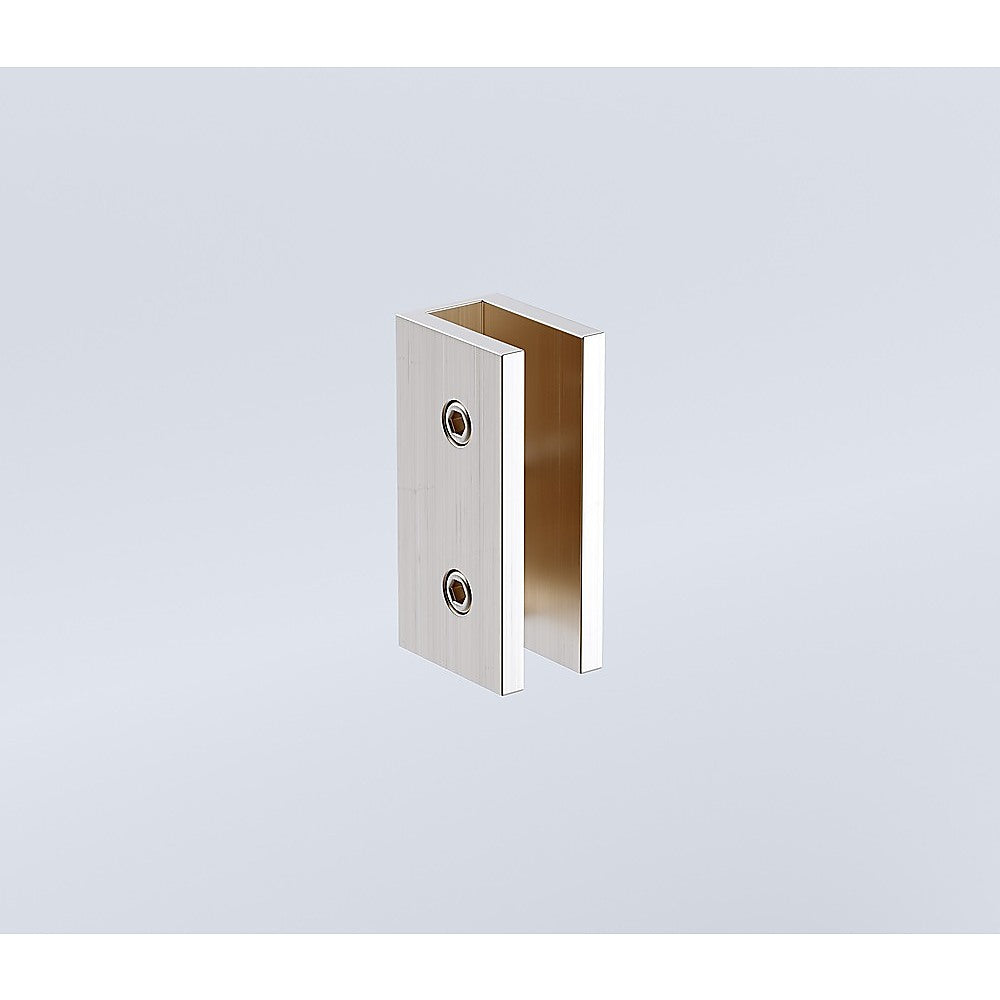80cm Reeded Single Shower Glass Screen with Nickel Wall U-Brackets