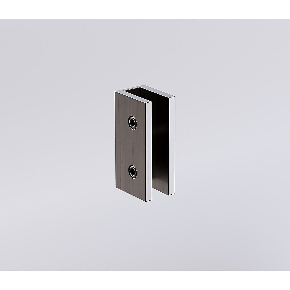 80cm Reeded Single Shower Glass Screen with Gunmetal Wall U-Brackets