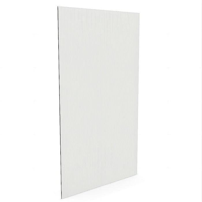 90cm Reeded Glass Shower Screen with Nickel Wall Channel main image 0