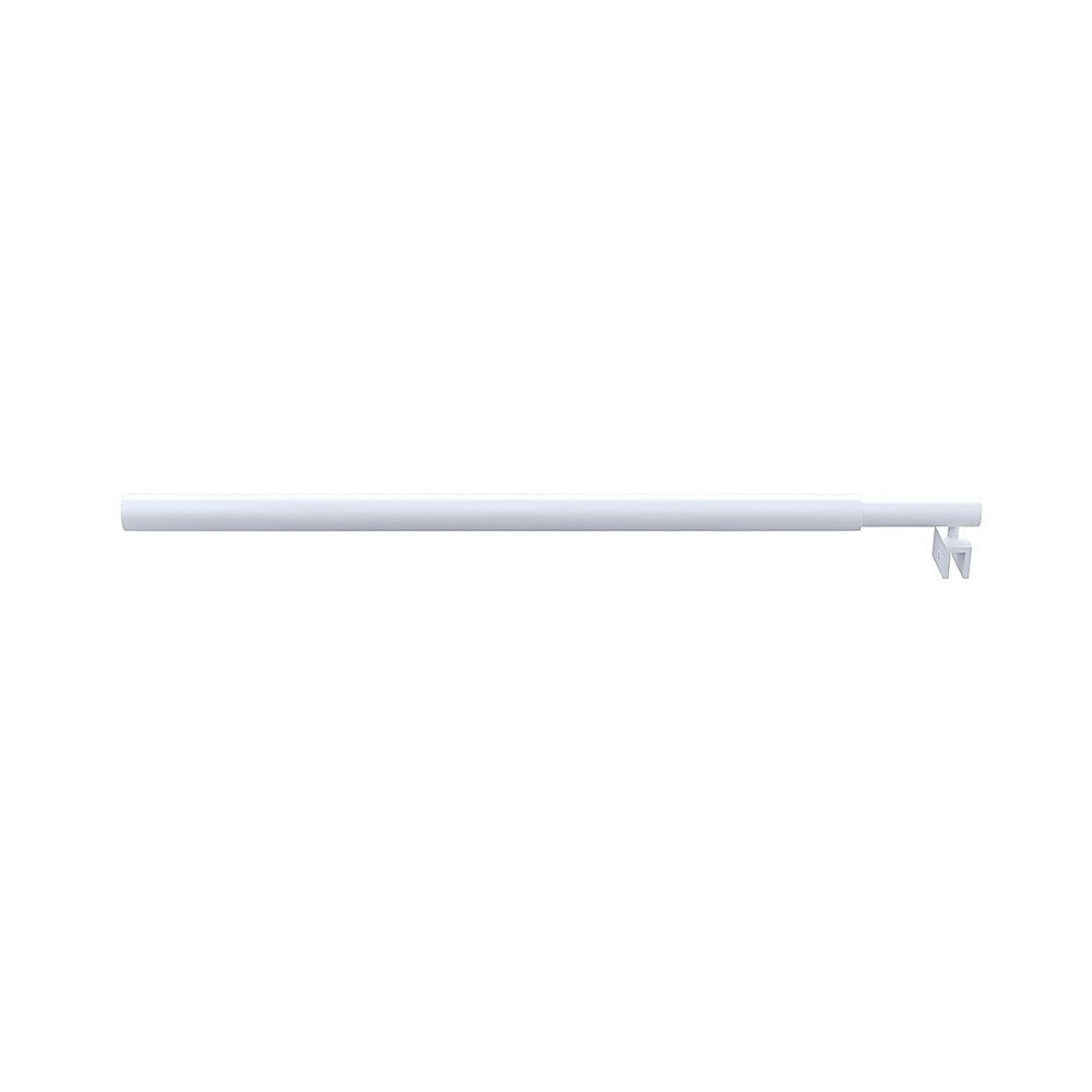 90cm Reeded Single Shower Glass Screen with White F-brackets & Round Pole