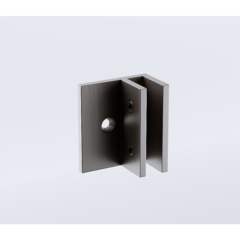 120cm Reeded Single Shower Glass Screen with Gunmetal F-brackets & Round Pole