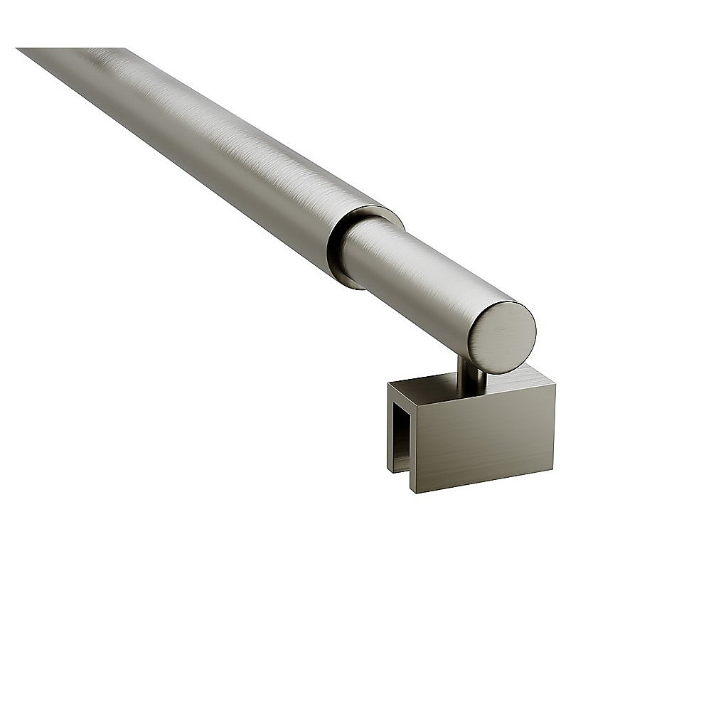 120cm Reeded Single Shower Glass Screen with Gunmetal F-brackets & Round Pole