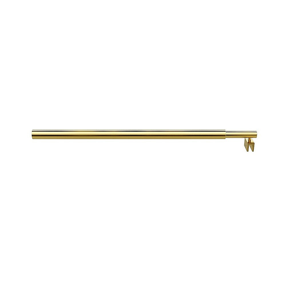 70cm Reeded Single Shower Glass Screen with Gold Wall Channel & Round Pole
