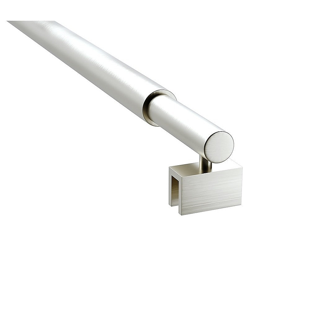 70cm Reeded Single Shower Glass Screen with Nickel Wall Channel & Round Pole