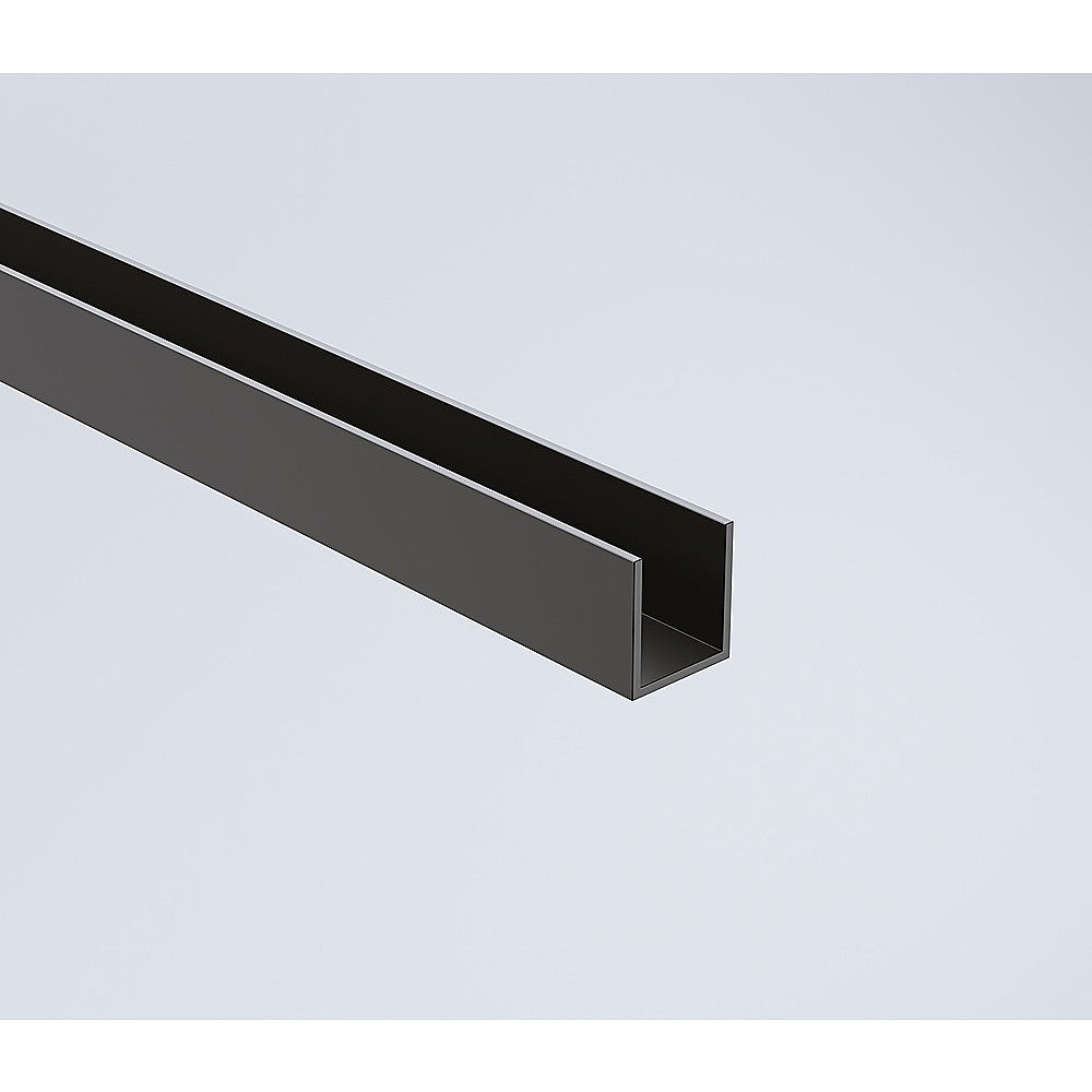 80cm Reeded Single Shower Glass Screen with Black Wall & Floor Channel