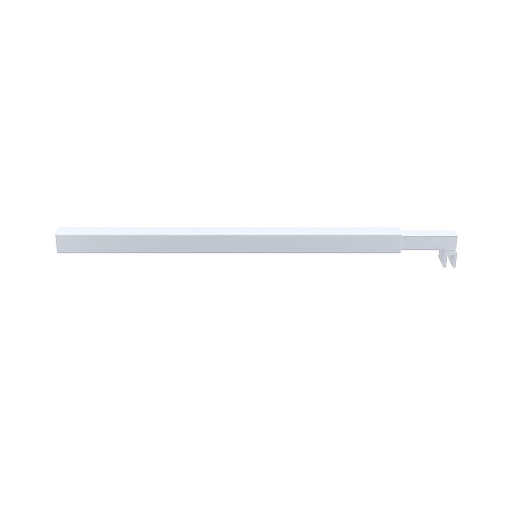 100cm Reeded Single Shower Glass Screen with White Wall Channel & Square Pole