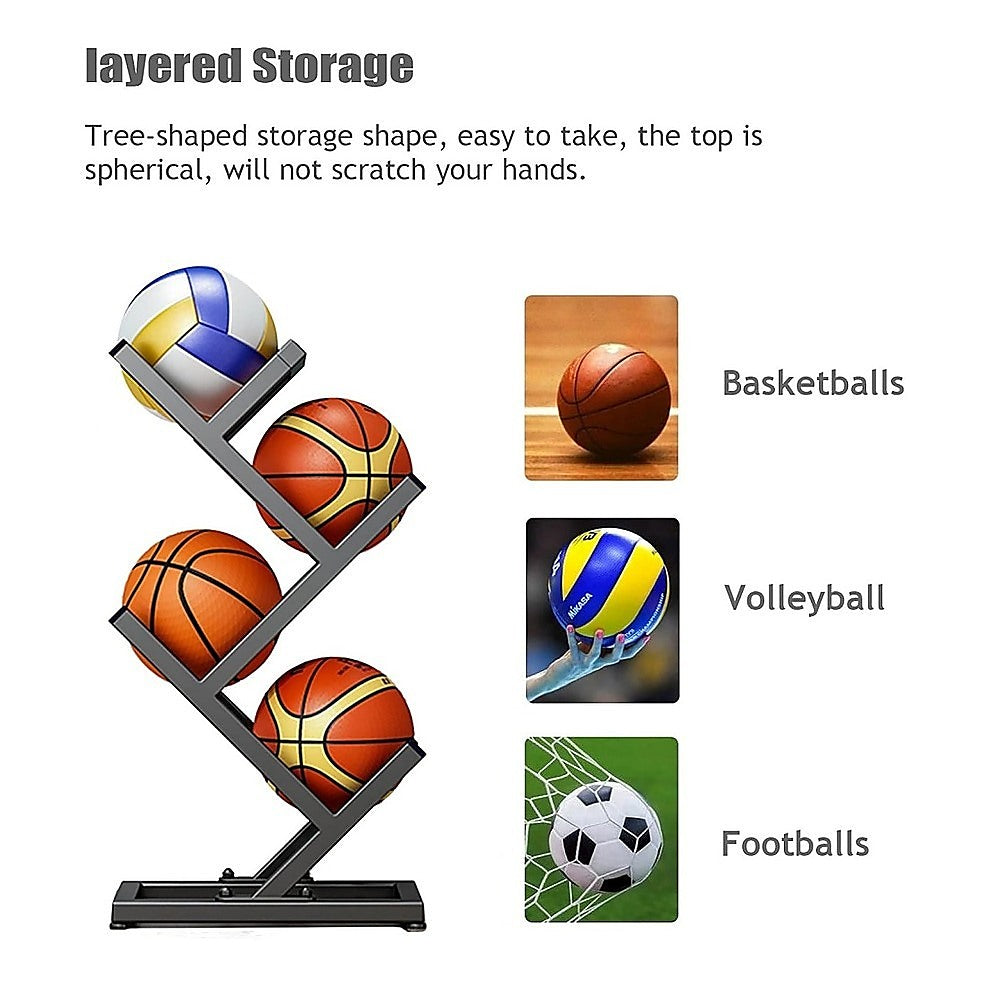 Foot Ball Rack Ball Trolley Rack Display Stand Basketball Football Storage