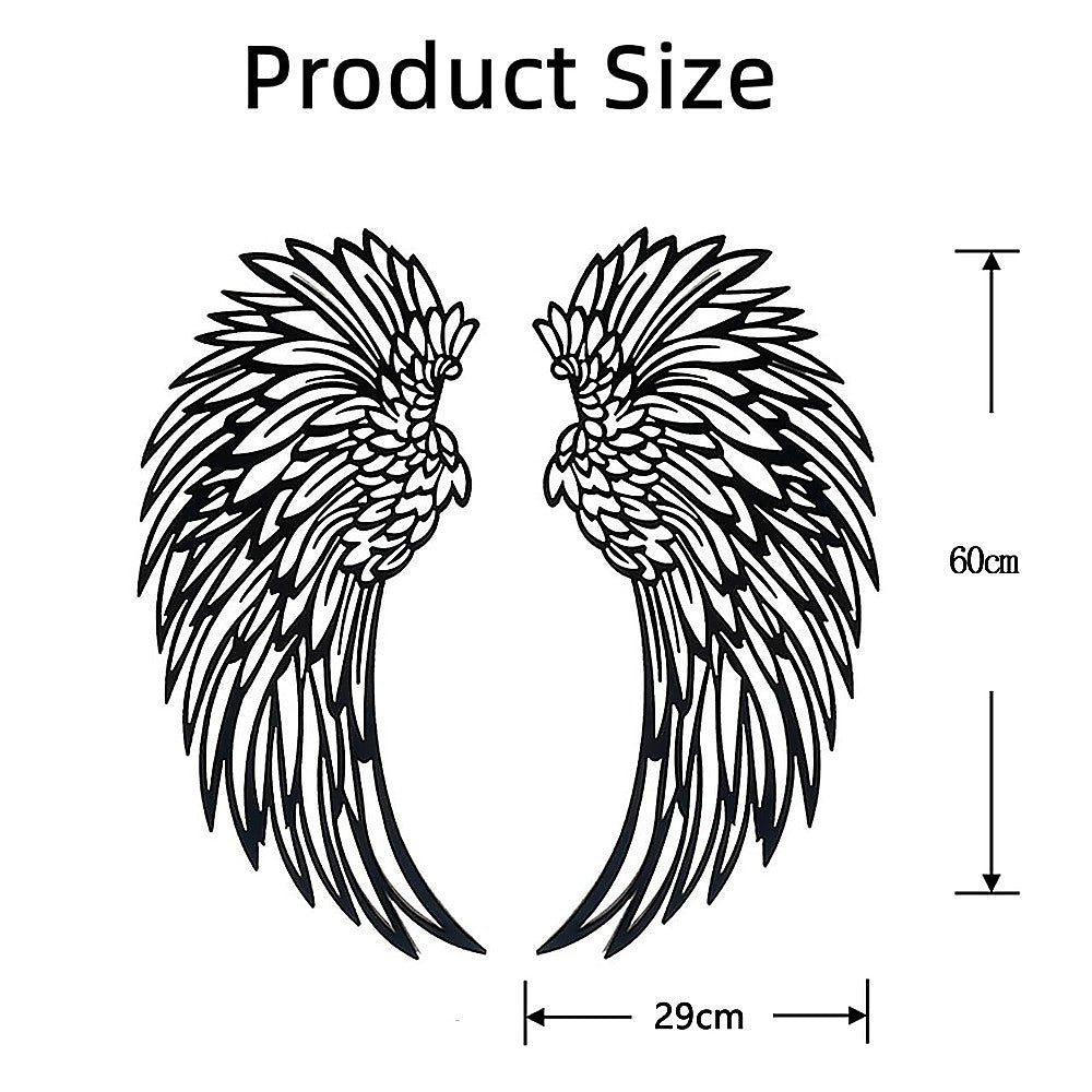 LED Angel Wing Metal Wall Art Wrought Iron Wings Sculpture Fairy Lights