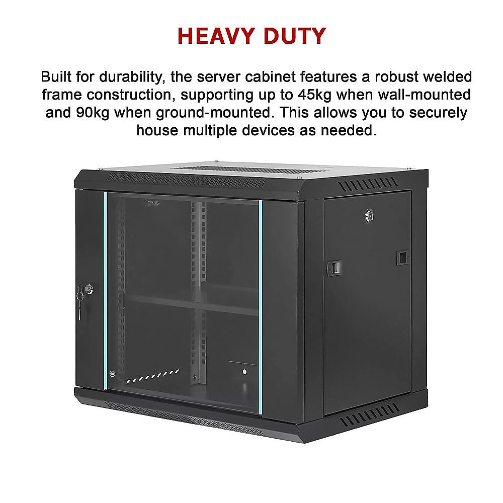 9U Wall Mount Network Server Rack Cabinet Enclosure