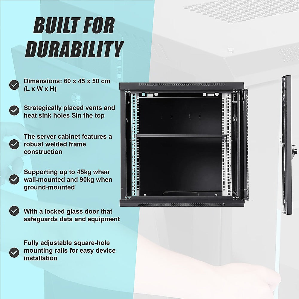 9U Wall Mount Network Server Rack Cabinet Enclosure