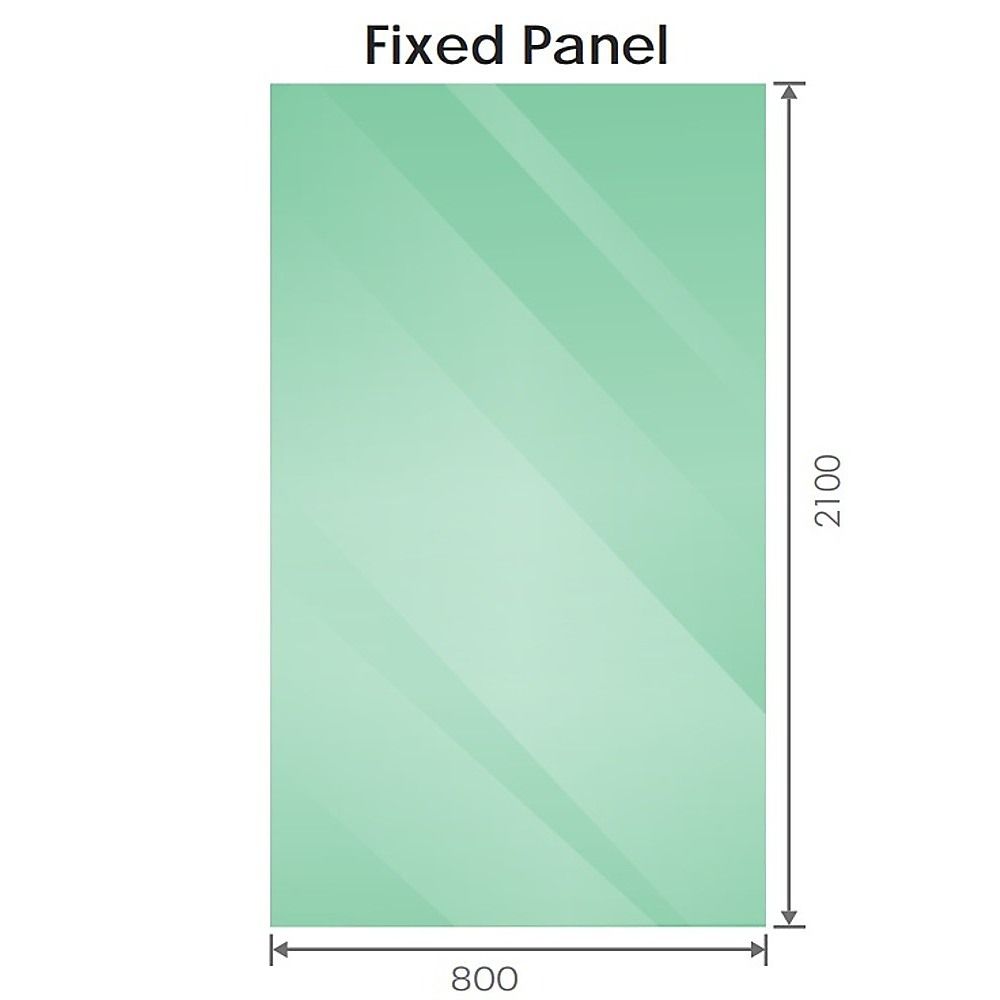 80x210cm Glass Shower Screen with Gold F-Brackets and Floor F-Bracket