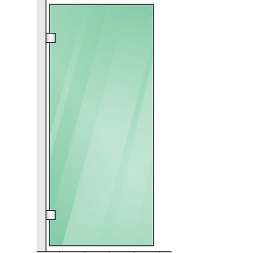 100x210cm Glass Shower Screen with White Wall Channel & Square Pole  Sleek, Durable Bathroom Upgrade main image 1